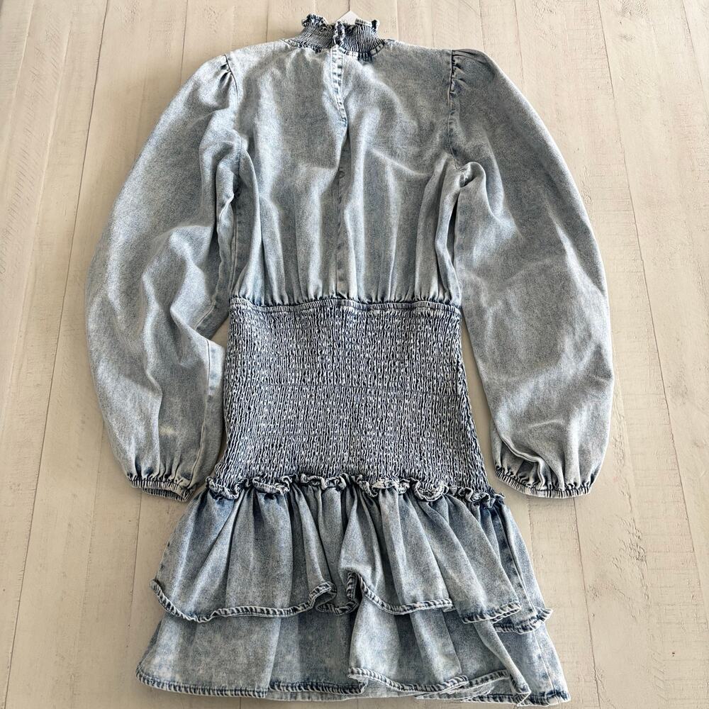 NWT Bluebird Ruffle Midi Denim Coastal Cowgirl Dress Size Small Beachy Boho - Picture 2 of 5